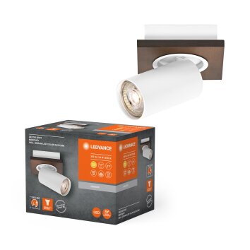 Ledvance Spot Plafondlamp LED houtlook, Wit, 1-licht