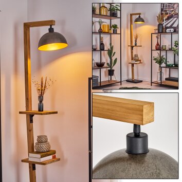 Baval Staande lamp Natuurlijke kleuren, Zwart, 1-licht