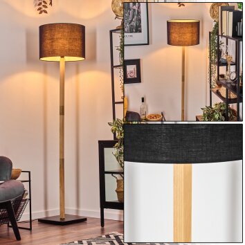 Bassagoda Staande lamp Natuurlijke kleuren, Zwart, 1-licht