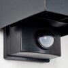 Almodofa Wandlamp voor buiten, Licht omhoog & omlaag Zwart, 1-licht, Bewegingsmelder