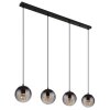 Globo DALLERTA Hanglamp Zwart, 4-lichts