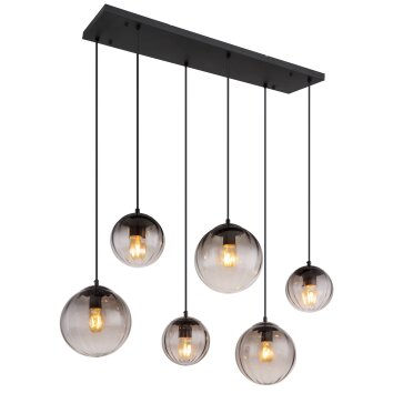 Globo DALLERTA Hanglamp Zwart, 6-lichts