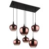 Globo Maxy Hanglamp Chroom, Zwart, 6-lichts