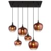 Globo Maxy Hanglamp Chroom, Zwart, 6-lichts