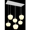 Globo Maxy Hanglamp Chroom, Wit, 6-lichts