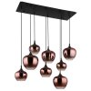 Globo Maxy Hanglamp Chroom, Zwart, 8-lichts