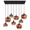 Globo Maxy Hanglamp Chroom, Zwart, 8-lichts