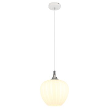 Globo Maxy Hanglamp Chroom, Wit, 1-licht