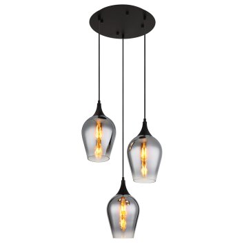 Globo Lavus Hanglamp Zwart, 3-lichts