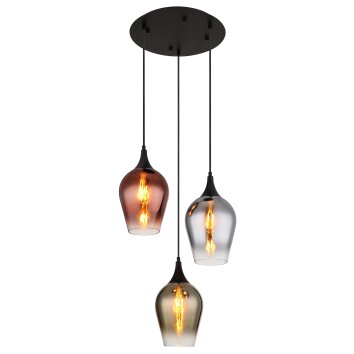 Globo Lavus Hanglamp Zwart, 3-lichts