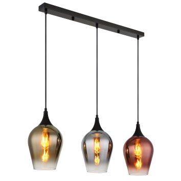 Globo Lavus Hanglamp Zwart, 3-lichts