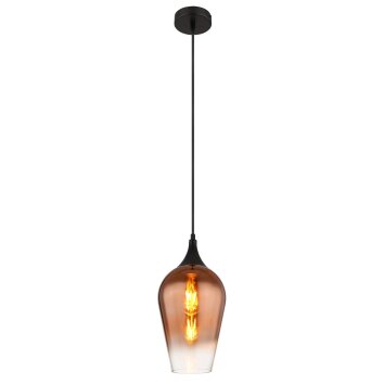 Globo Lavus Hanglamp Zwart, 1-licht