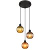 Globo Zumba Hanglamp Zwart, 3-lichts