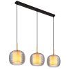 Globo Lampigna Hanglamp Messing, Zwart, 3-lichts