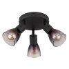 Globo Satella Plafondlamp, Plafondspot, Wandlamp, Muurspot Zwart, 3-lichts