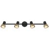 Globo Mason Plafondlamp, Plafondspot, Wandlamp, Muurspot Chroom, Zwart, 4-lichts