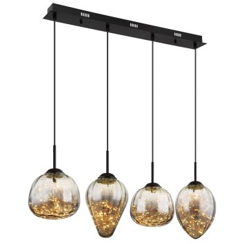 Globo Firefly Hanglamp LED Zwart, 1-licht