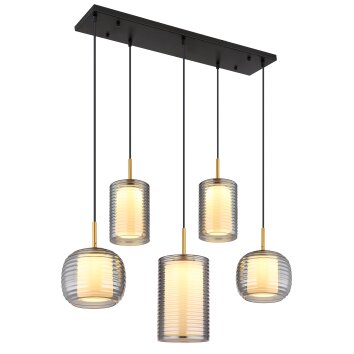 Globo Lampigna Hanglamp LED Messing, Zwart, 1-licht