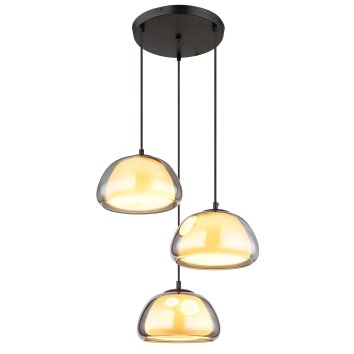 Globo Jella Hanglamp Zwart, 3-lichts