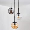 Gastor Hanglamp, Kogellampje Amber, Duidelijk, Rookkleurig, 3-lichts