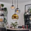 Gastor Hanglamp, Kogellampje Amber, Goud, Duidelijk, Rookkleurig, 3-lichts