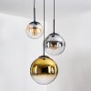 Gastor Hanglamp, Kogellampje Amber, Goud, Duidelijk, Rookkleurig, 3-lichts