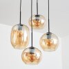 Soutinho Hanglamp, Kogellampje Amber, 4-lichts