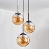 Gastor Hanglamp, Kogellampje Amber, 3-lichts