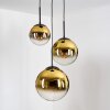 Gastor Hanglamp, Kogellampje 30 cm Goud, Duidelijk, 3-lichts