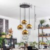 Koyoto Hanglamp, Kogellampje Goud, Duidelijk, 4-lichts