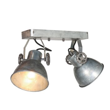 steenhouwer Gearmetal Plafondlamp, Plafondspot Oud zilver, 2-lichts