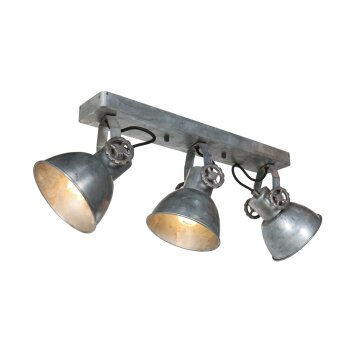 steenhouwer Gearmetal Plafondlamp, Plafondspot Oud zilver, 3-lichts