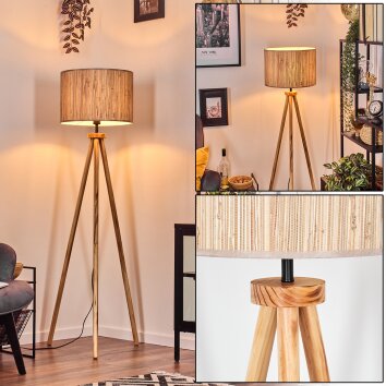 Bongal Staande lamp Natuurlijke kleuren, Zwart, 1-licht