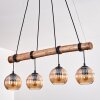 Koyoto Hanglamp, Kogellampje, Hanglamp Natuurlijke kleuren, Zwart, 4-lichts