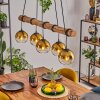 Koyoto Hanglamp, Kogellampje, Hanglamp Natuurlijke kleuren, Zwart, 5-lichts