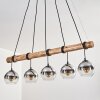 Koyoto Hanglamp, Kogellampje, Hanglamp Natuurlijke kleuren, Zwart, 5-lichts