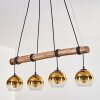 Koyoto Hanglamp, Kogellampje, Hanglamp Natuurlijke kleuren, Zwart, 4-lichts