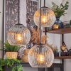 Koyoto Hanglamp, Kogellampje, Hanglamp Amber, Duidelijk, Rookkleurig, 4-lichts