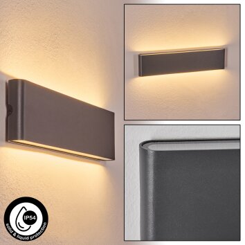 Gamas Wandlamp voor buiten, Badkamerlamp, Wandlamp, Muurspot Antraciet, 1-licht