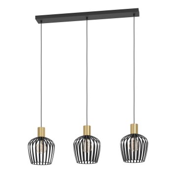 Eglo verlichting EMPOLI Hanglamp Messing, Zwart, 3-lichts