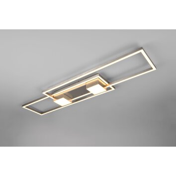 Trio verlichting ALBANY Plafondlamp LED Nikkel mat, 1-licht, Afstandsbediening