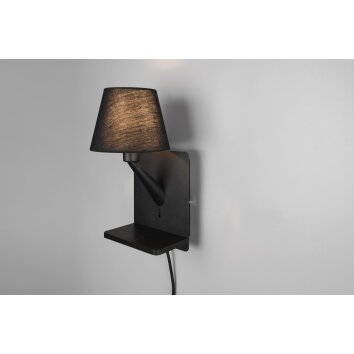 Trio verlichting Comfort Wandlamp Zwart, 1-licht