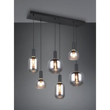 Trio verlichting Diva Hanglamp Zwart, 6-lichts