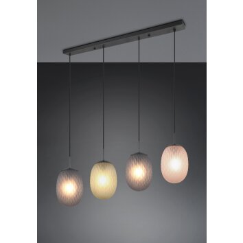 Trio verlichting Facette Hanglamp Zwart, 4-lichts