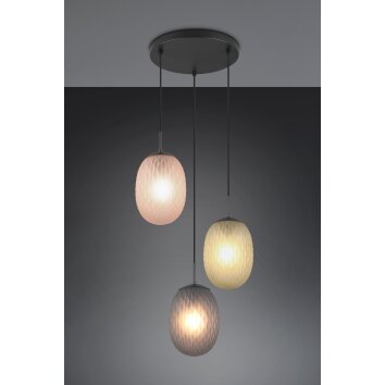 Trio verlichting Facette Hanglamp Zwart, 3-lichts