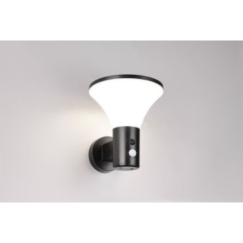 Reality Gorda Wandlamp LED Zwart, 1-licht, Bewegingsmelder