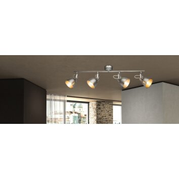 Globo Hernan Plafond straler Grijs, Zilver, 4-lichts