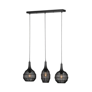 Trio verlichting SORAYA Hanglamp Zwart, 3-lichts