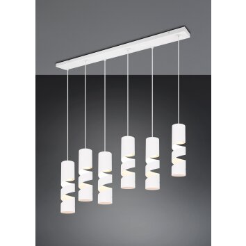 Trio verlichting Stream Hanglamp Wit, 6-lichts