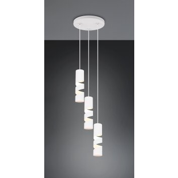 Trio verlichting Stream Hanglamp Wit, 3-lichts